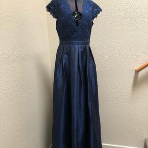 Beautiful Navy Blue Lace Formal Dress L